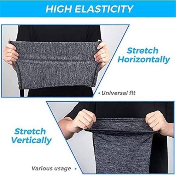 Neck Gaiter - Face Cover Mask for Outdoor Protection, Breathable - 2 Pack Gray - Picture 2 of 4